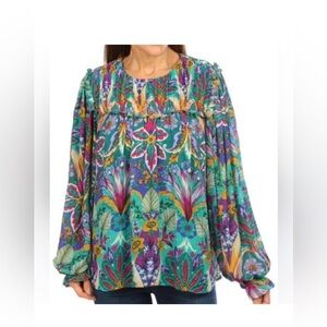 Nicole Miller Long Sleeve Blouse 

Color: Teal Blue * Size: M